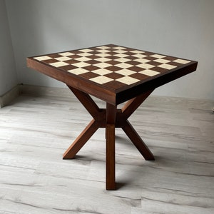 CHESS TABLE coffee wood schach couchtisch