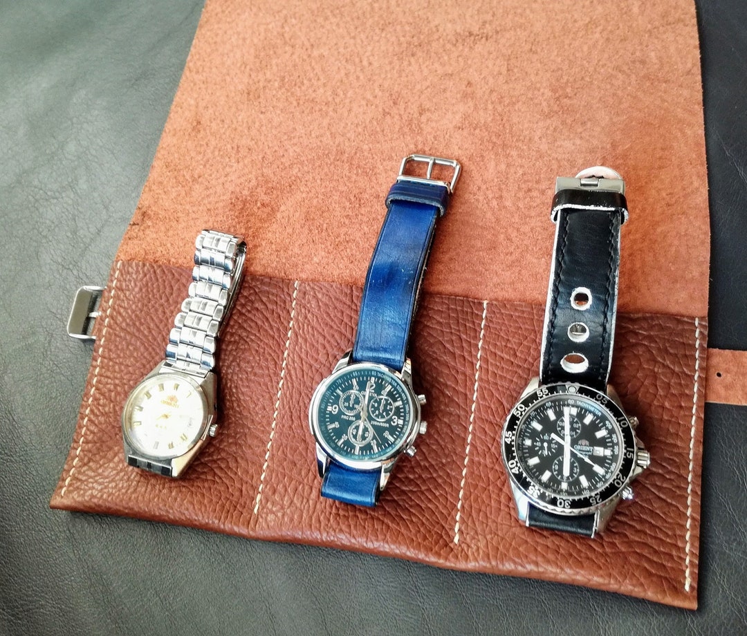 Handmade Leather Watch Roll Case Leather Travel Roll Etsy