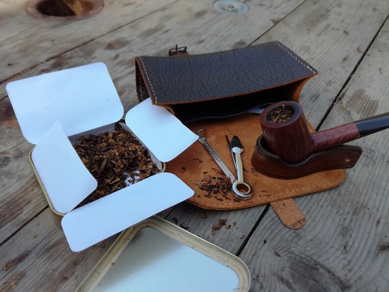 Handmade Leather Pipe & Tobacco Bag Perfect Gift for Any Etsy