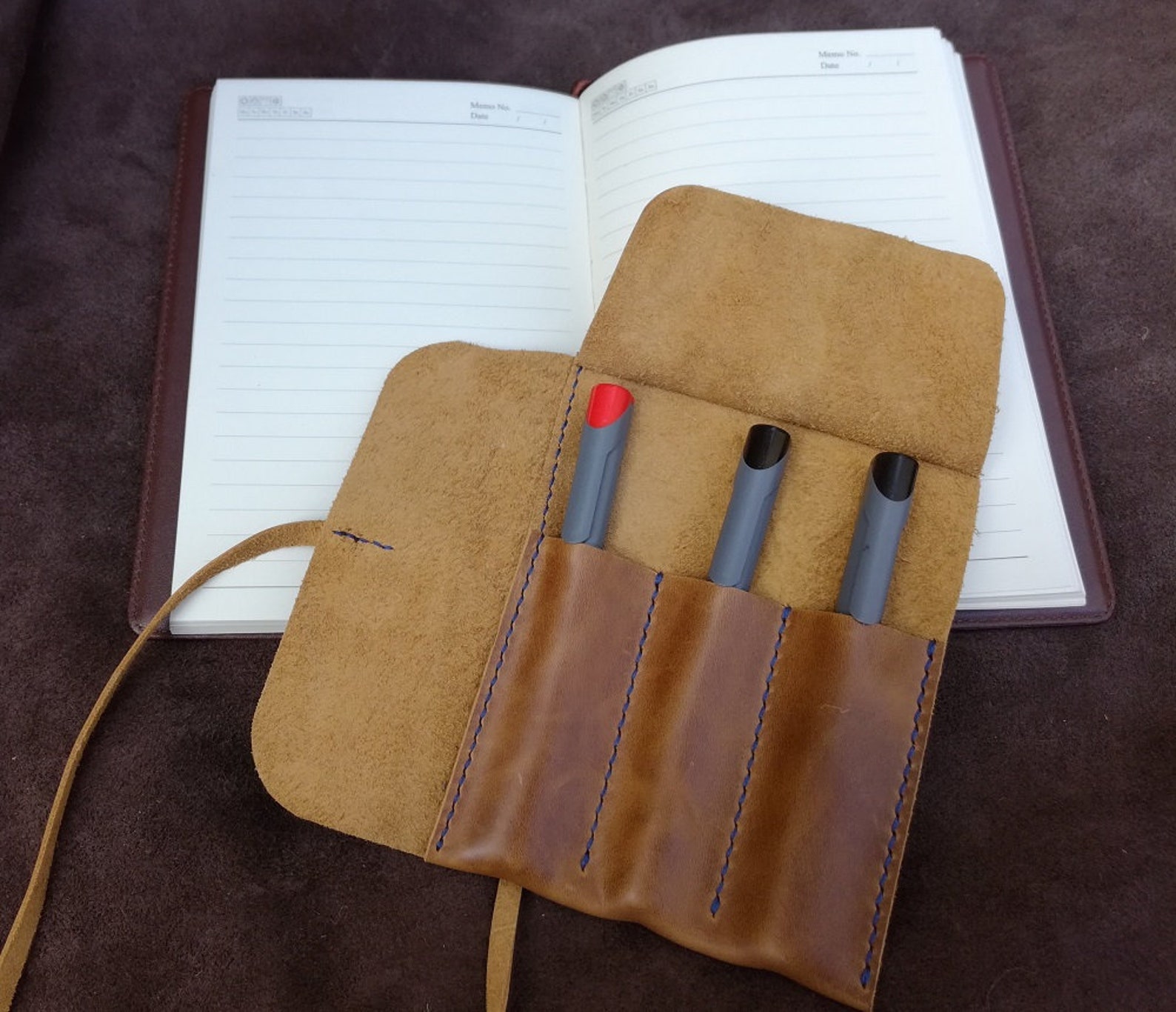 Leather Pen Roll Personalized Fountain Pens Case Travel Etsy