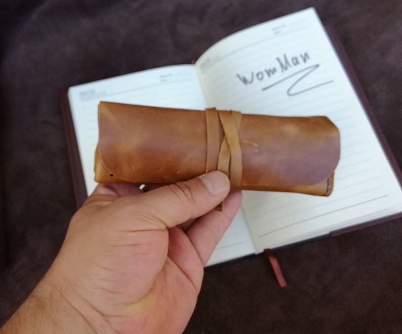 Leather Pen Roll Personalized Fountain pens case Travel Etsy