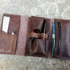 leather Pipe roll for 2 pipes, Anniversary gift, Leather pouch, Rolling pipe case, Pipe Bag, Pipe Case, Tobacco pouch, Gift for him, Pipe