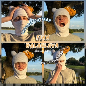 Finn Balaclava| Crochet pattern| PDF Download| Adventure Time Balaclava| Jake Amigurumi