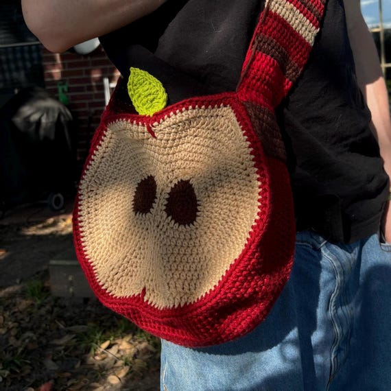 Crochet Apple Bag | Tote Bag, Cross Body Bag, Crochet Bags