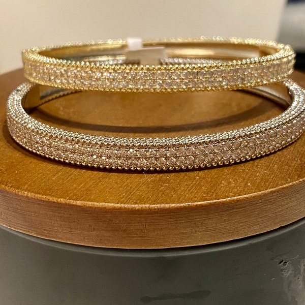 Gold Pave Bracelet Etsy