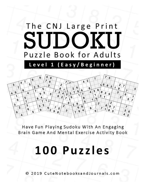 large print sudoku puzzles printable sudoku puzzle book etsy australia