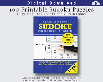 large print sudoku puzzles printable sudoku puzzle book etsy