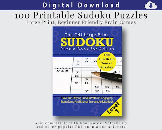 large print sudoku puzzles printable sudoku puzzle book etsy australia