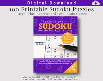 large print sudoku puzzles printable sudoku puzzle book etsy canada