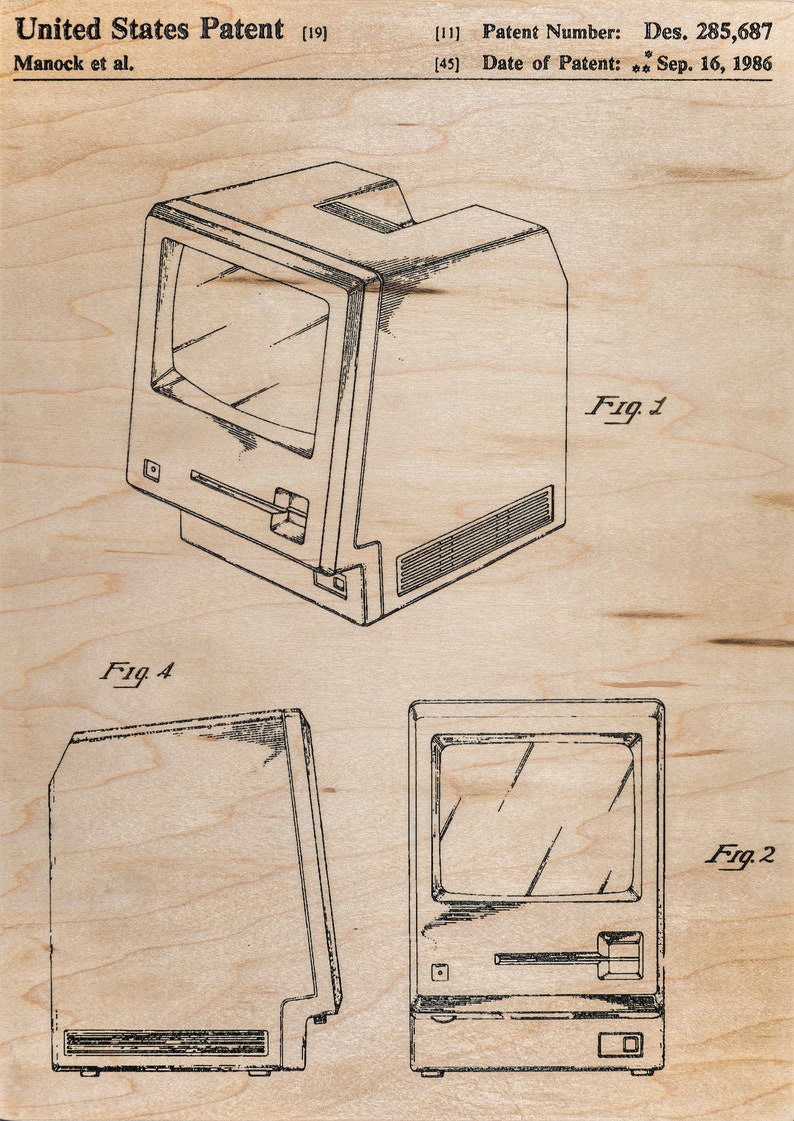 Macintosh Patent WOOD ETCHING