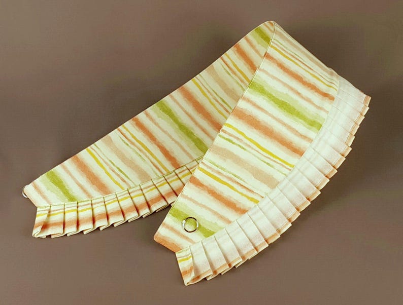 Cotton curtain tiebacks Striped tie back orange Drapery ties Window decor Kids decor rainbow Drapery tie Curtain decor Home decor
