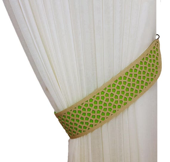 Curtain Tiebacks Laser Cutting Green Tiebacks Drapery Etsy