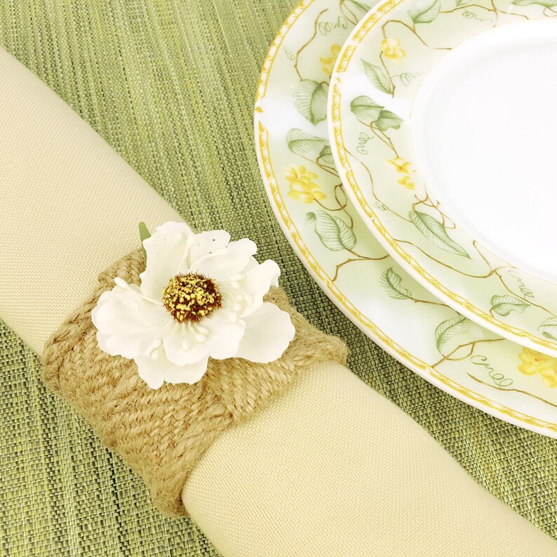 Napkin Ring Jute Napkin Rings Orange Tableware Ring Etsy