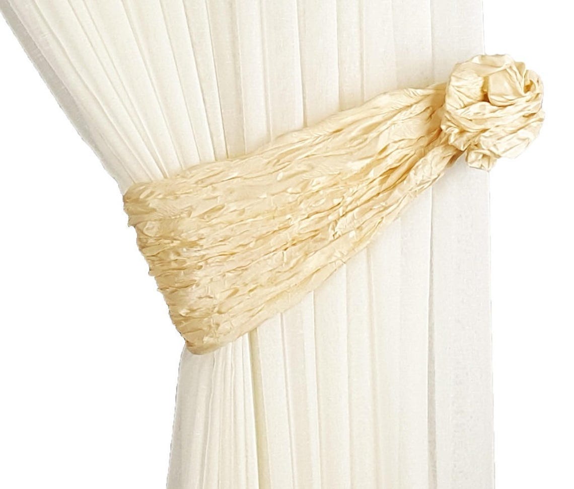 Curtain Tie Back Peach Drapery Tiebacks Soft Fabric Curtains Etsy