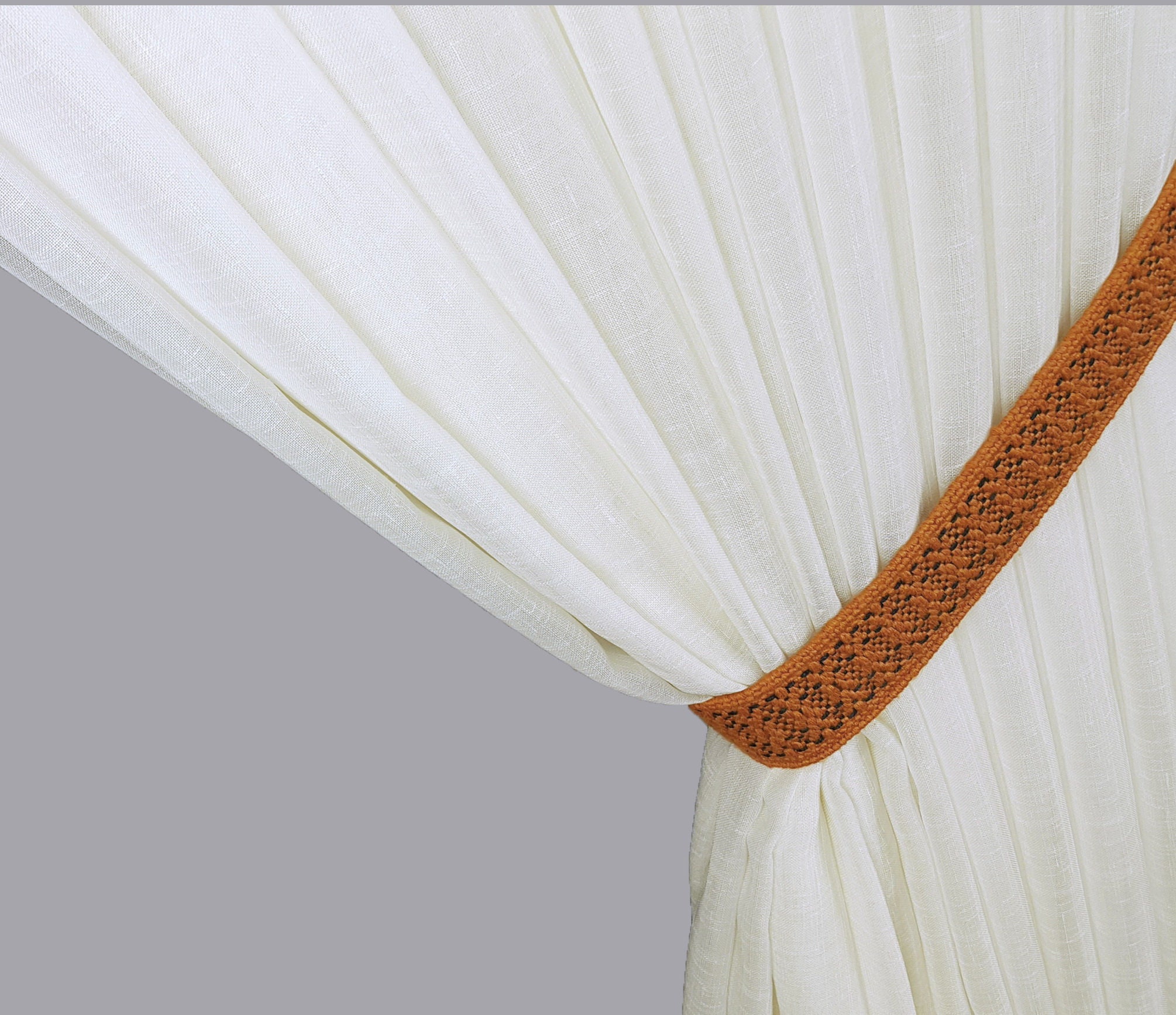 Curtain Tie Back Cotton Woven Belt Terracotta Tiebacks Orange Curtains Decor Kitchen Decor