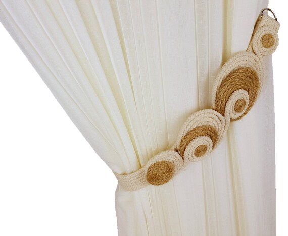 Rope Tiebacks With Jute Curtain Tiebacks Curtain Decor Etsy