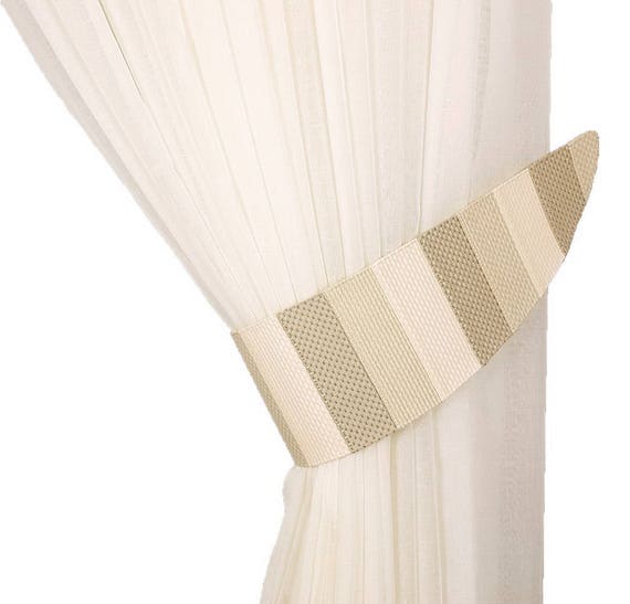 Curtain Tiebacks Striped Drapery Tie Back Cotton Curtain Decor Etsy