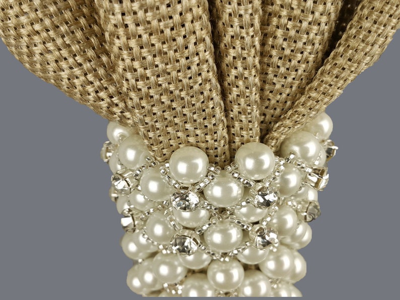 Curtain Tie Back Pearl White Rhinestones Tiebacks Pearl Etsy