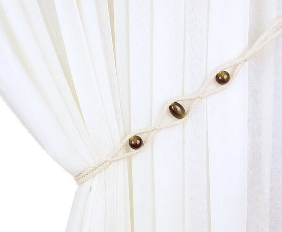 Perlen Raffhalter Braun Vorhang Raffhalter Baumwolle Seil Etsy