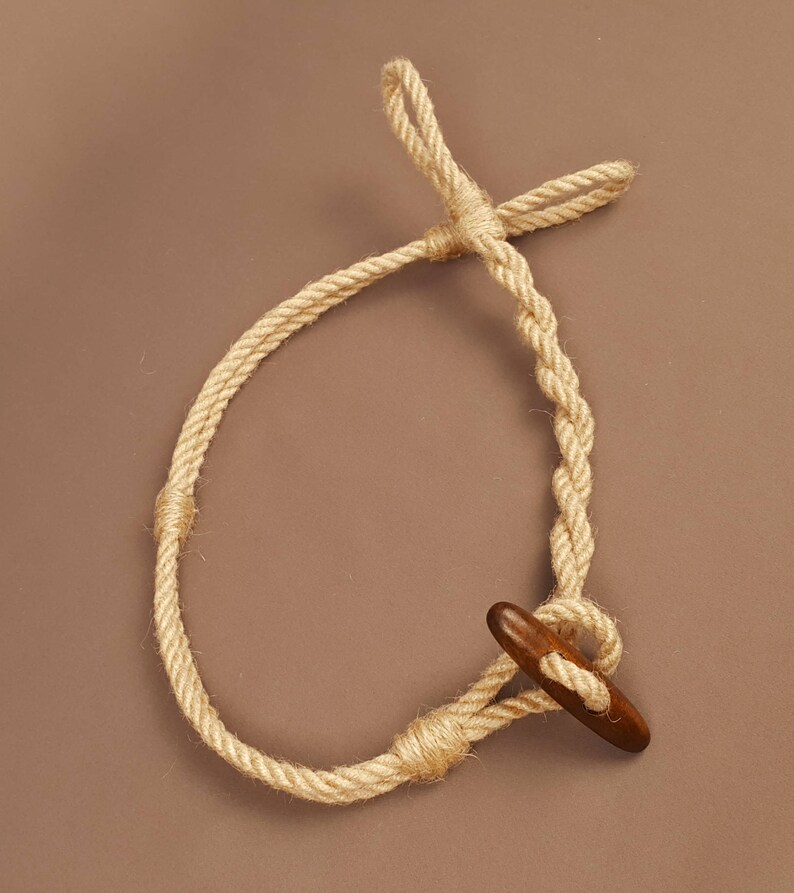Jute tieback with button Twisted jute cord Curtain tiebacks Etsy