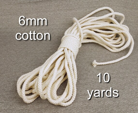 Rope Cotton 6mm Cotton Cord White Macrame Knitted Cord Cotton Rug Cord  Crafts Supplies Cord Crochet Cotton Twine Rustic Decor 6mm/10yards 