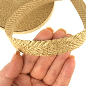 Natural jute tape, Jute ribbon beige, Burlap ribbon, Jute webbing, Craft ribbon beige, Jute braided ribbon, 18mm, 10meters (11yrd)