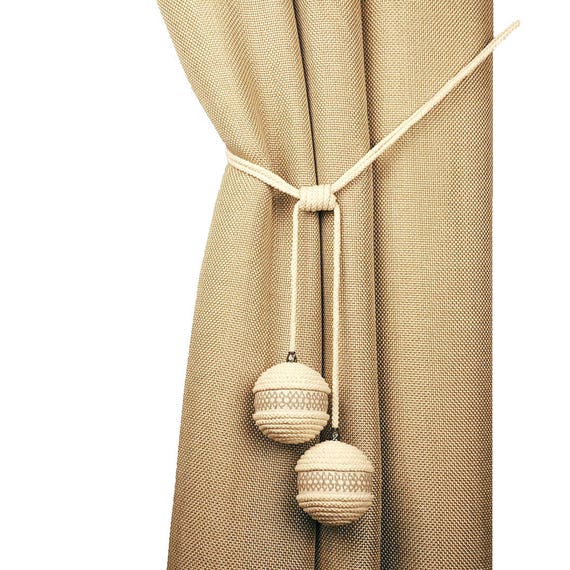 Curtain Tiebacks Rope Tie Back Balls Cotton Rope Tiebacks Etsy