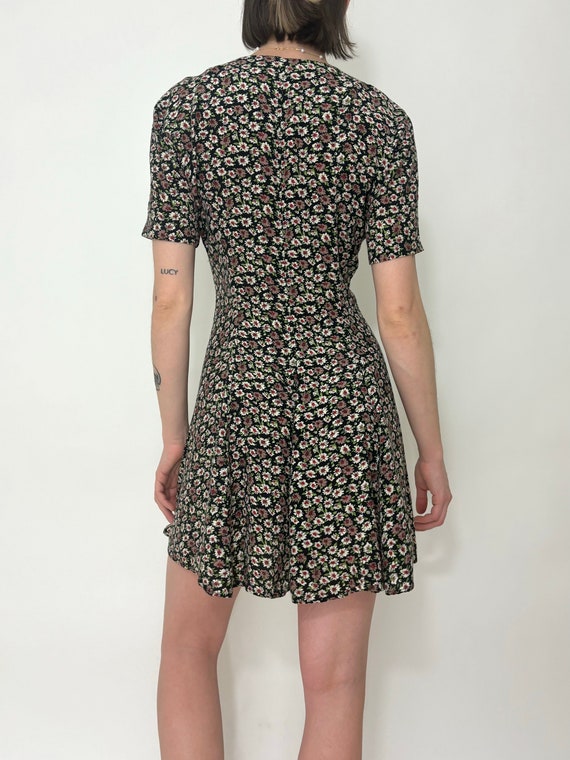 Vintage Rampage Black Floral Button Front Dress - image 4