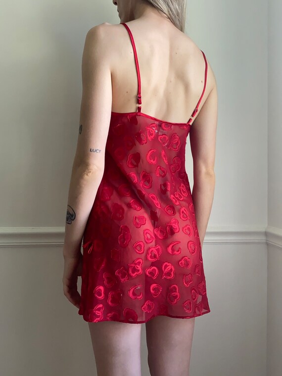 Red Sheer Heart Slip Gem