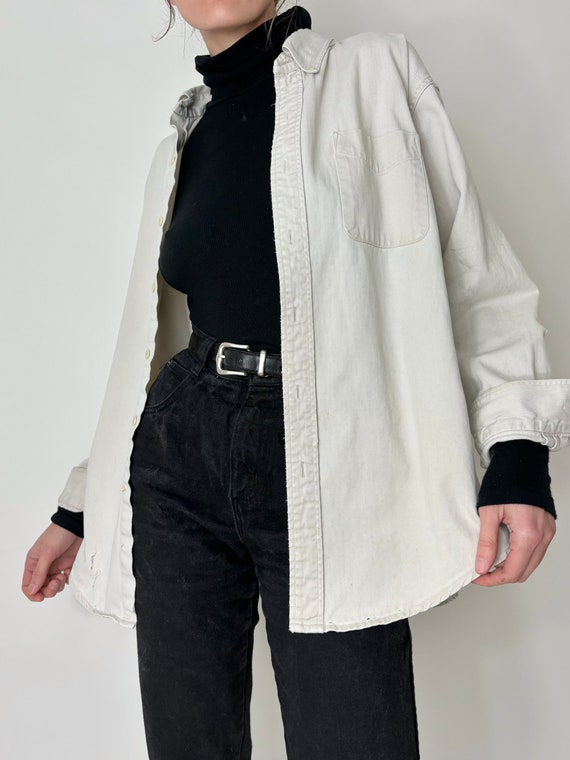 J. Crew Vintage White Denim Mini Skirt Gem