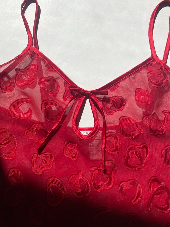 Red Sheer Heart Slip Gem