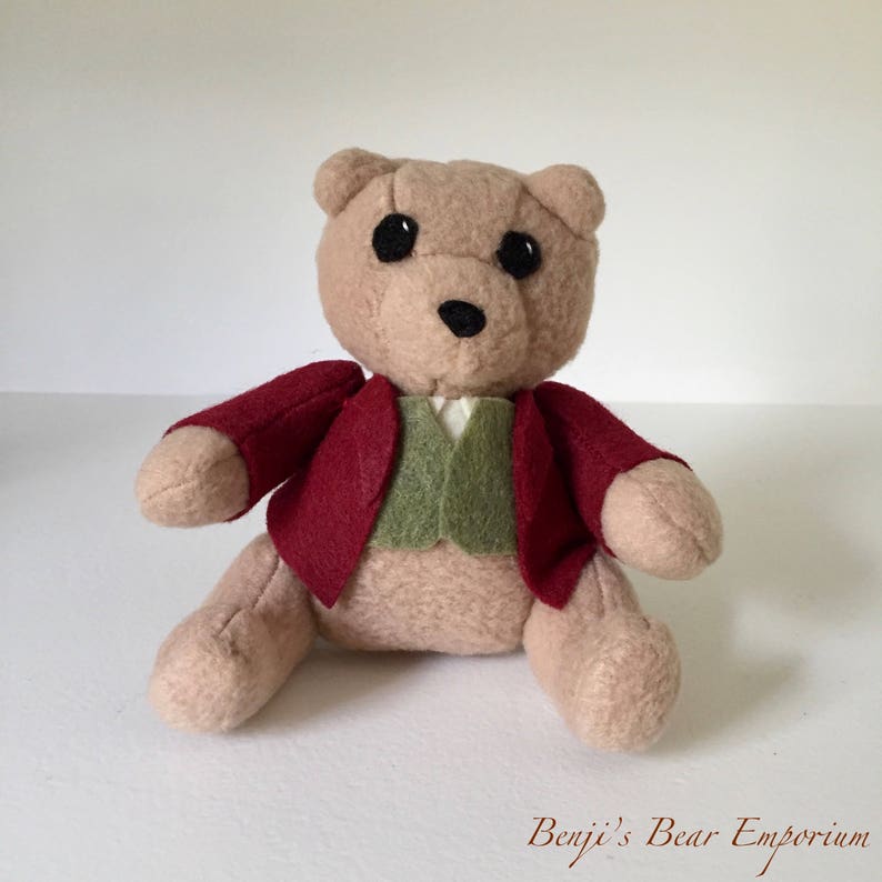 Benji the Bear Hobbit Bilbo Lord of the Rings Inspired Plushie Bilbo Baggins Bear Plush
