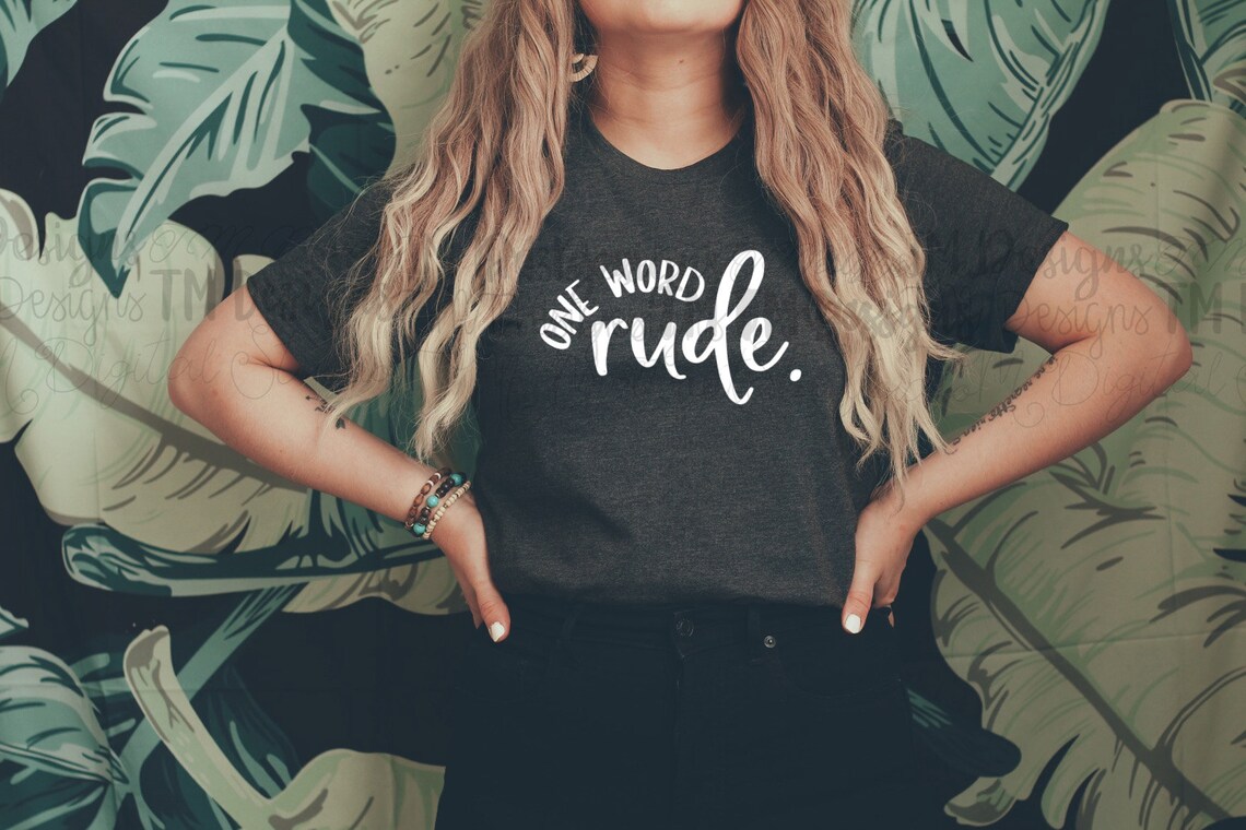 One Word Rude SVG Printable Etsy UK