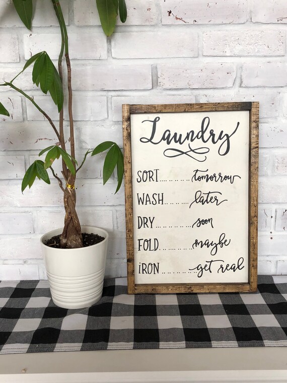 Laundry Room Wood Sign Laundry Schedule Laundry Room Rules Home Signs Farmhouse