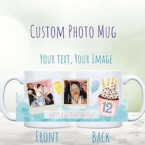 Personalised Mug for birthday any age Photo Birthday Mug, Celebration Gift,