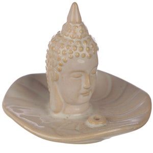 Eden Ceramic Thai Buddha Incense Sticks & Cones Burner Dish - Wax melt burner oil burner, Home gift, Aromatherapy, housewarming