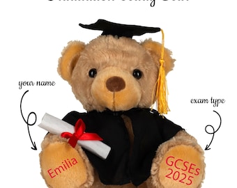 Personalised GCSE  A level Results celebration Bear,  Class of 2025 Gift, 2025 exams, School, University, College, Exam Congratulations gift