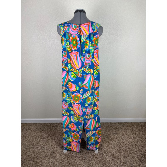 Handmade Dress Vintage 60s 70s Bright Floral Maxi… - image 7