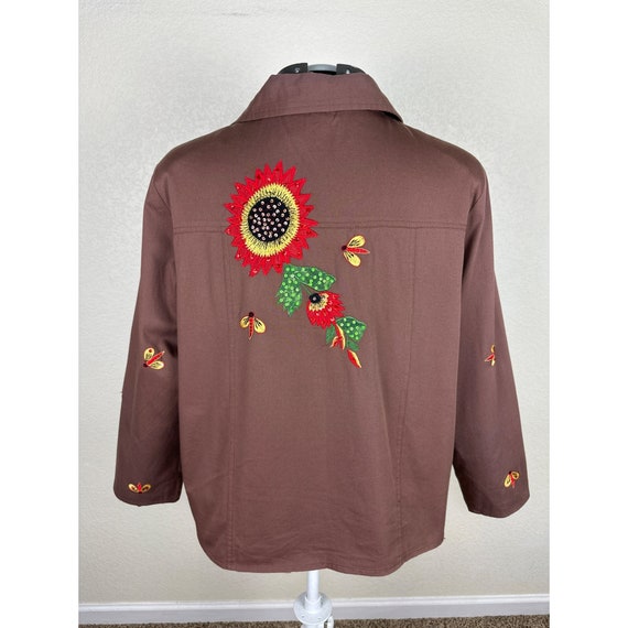 Tapestry Patch Jacket Women's XL Vintage 90s Flor… - image 8