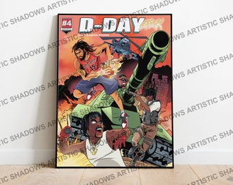 Dreamville Poster-D Day Stick Poster, J. Cole Poster, JID The Forever Story, J. Cole Art, Kenny Mason, Sheck Wes, Hip Hop Poster