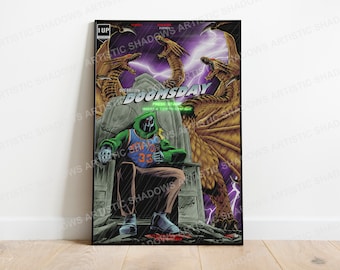 MF DOOM Vintage Poster, Madvillainy, Operation Doomsday, All Caps, King Geedorah, Hip Hop Poster, Madlib, Rap Comic, Mf Doom Art, Graffiti