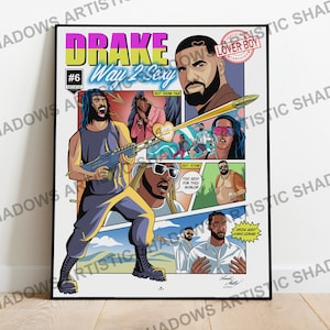Drake Poster-Certified Lover Boy Poster, Way 2 Sexy Poster, Future Poster, Vintage Drake Poster, Drake Art, Young Thug Poster, Hip Hop Comic image 1