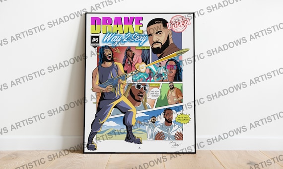 Drake Poster-Certified Lover Boy Poster, Way 2 Sexy Poster, Future Poster, Vintage Drake Poster, Drake Art, Young Thug Poster, Hip Hop Comic