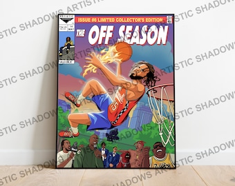 J. Cole Off Season Poster – Hip Hop Comic Art, Rap Wall Art, Dreamville, Forest Hills Drive
