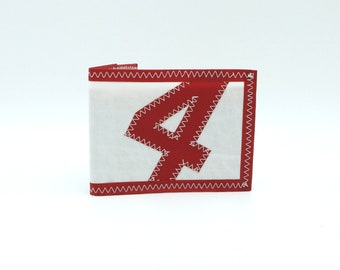 Porte-cartes en voile recyclée 4 rouge