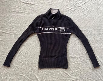 Calvin Klein Embroidered Logo Zipper Tee Shirt