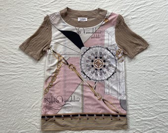 Micalady Scarf Print Knit Top