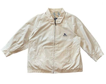 Vintage Burberrys-jack met rits uit de jaren 80, verweerd/zonverkleurd