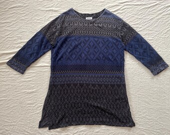 Issey Miyake Plantation Tunic/Blue Geometric
