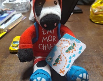 Chick-fil-A Plush Cow Doll Toy Summer 2023 Red Hoodie Traveler 8&quot; Map Backpack